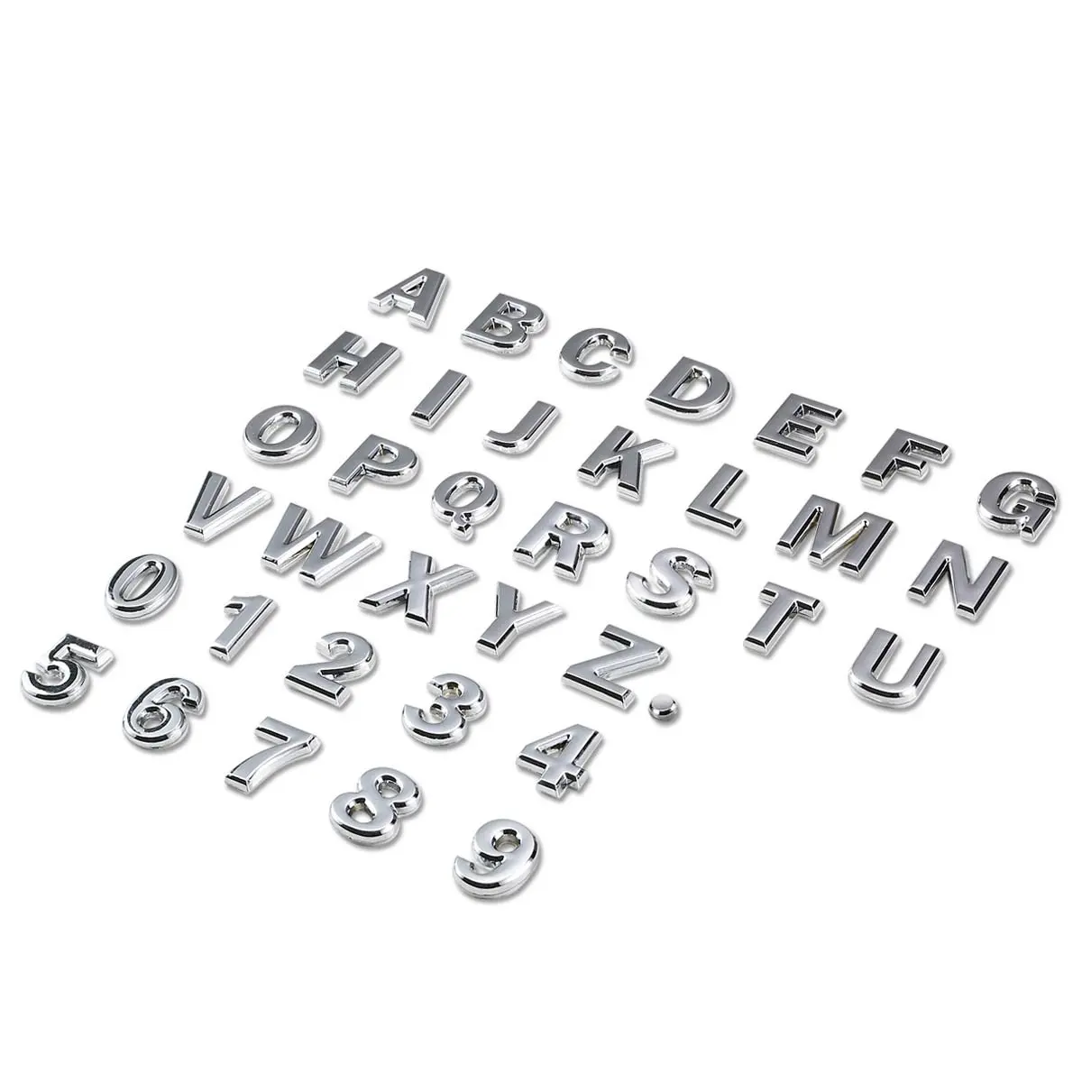 Custom Design Electroplate Chrome Letters Car Number Plate Stickers For Car Body