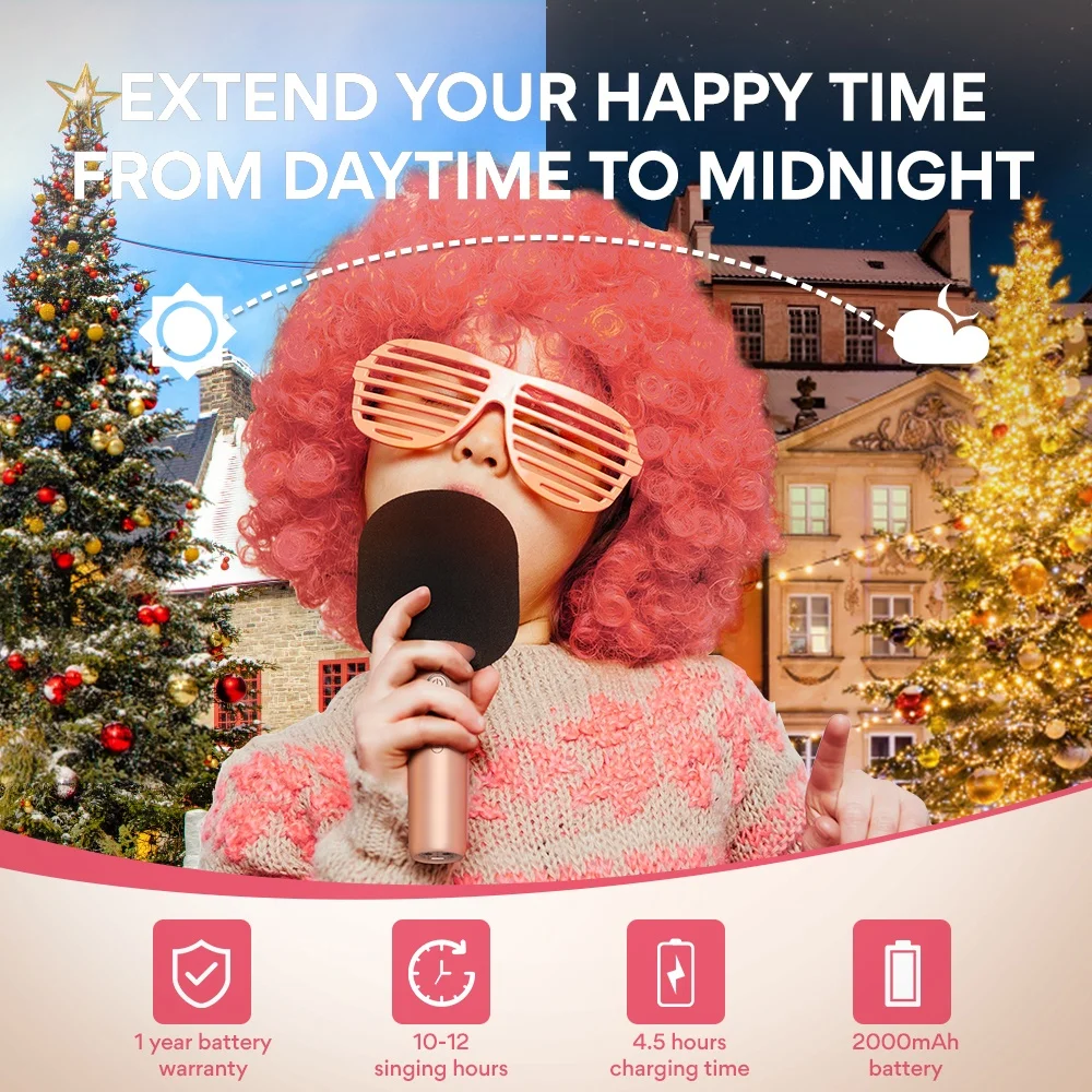 MAONO Портативный Ручной беспроводной караоке микрофон с динамиком для пения дома KTV вечеринки удивительный Рождественский подарок