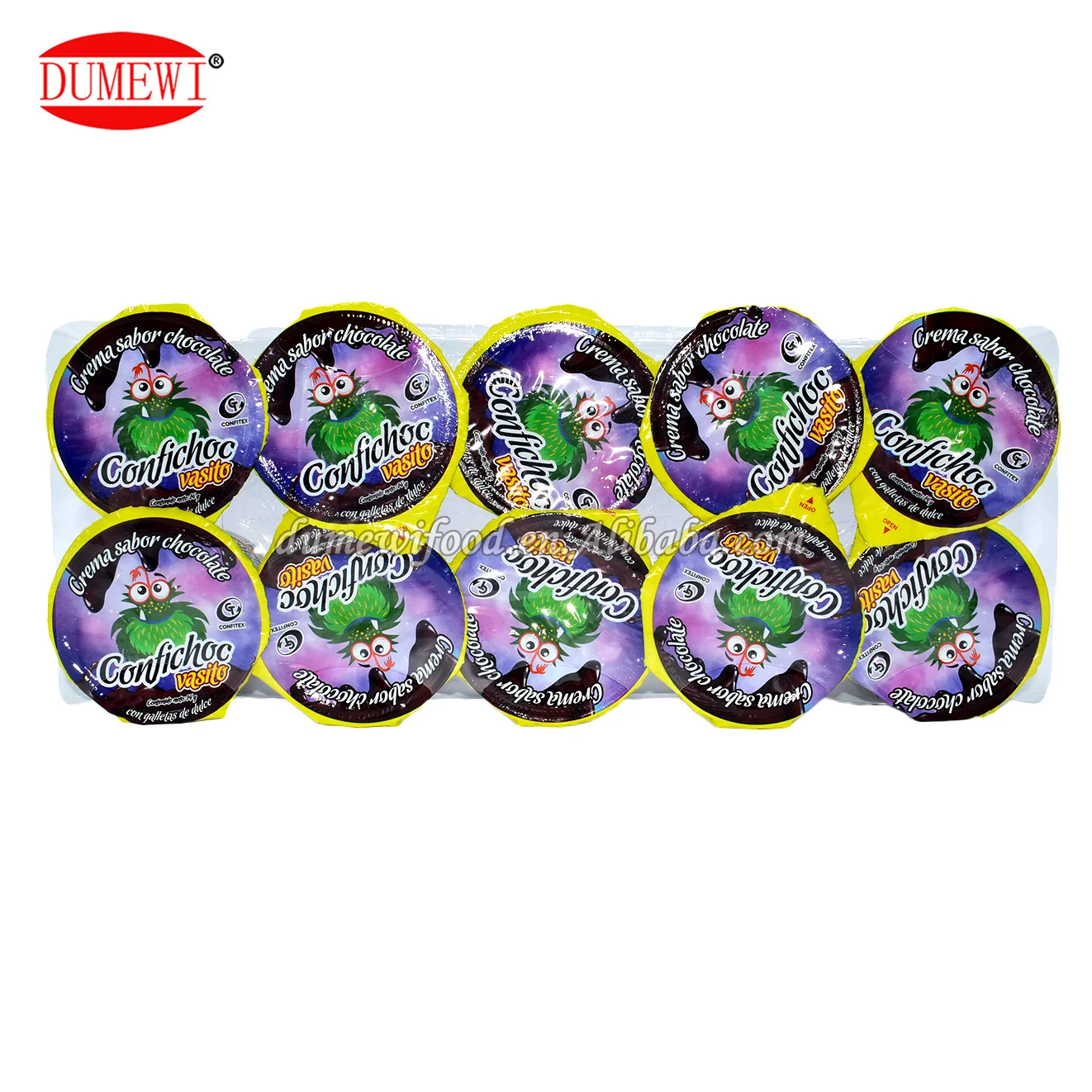 Wholesale Cup-Shaped Chocolate Chip Cookie Sandwiches with Candy Dipped in Chocolate Sauce by Manufacturers