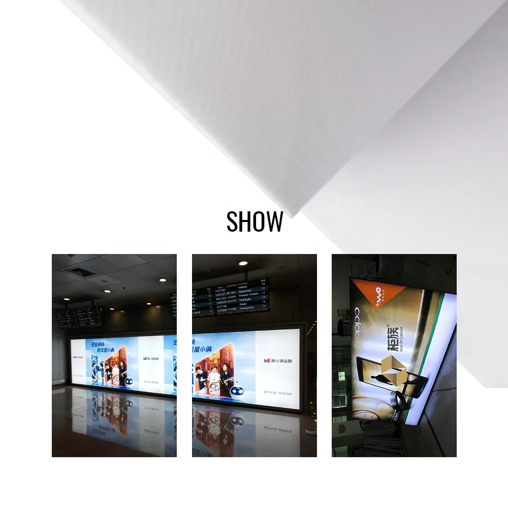 Banner Vinyl Custom 510g Matte Surface Without Mesh Inner Light Knife Scraping Cloth for Advertising Lightbox Subway Station