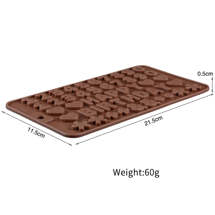 Multiple Holes English Alphabet And Number Shape Silicone Cake Molds 100% Food Grade Chocolate Silicone Mould