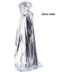 Плащ смерти косплей Дети Взрослые Унисекс Золотая Серебряная Длинная накидка Хэллоуин фестиваль