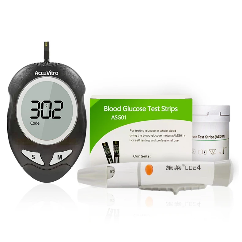 Household Glucose Monitor Smart Digital Blood Sugar Glucometer Glucose Meter With Test Strips Lancet