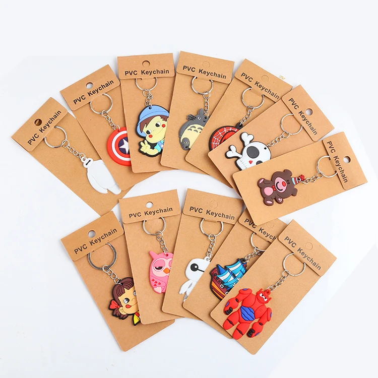 Cartoon Keychain PVC Rubber Key chain Custom Wholesale Promotional Gift Cute Soft PVC Key Chain 3D Pvc Soft Rubber Keychain