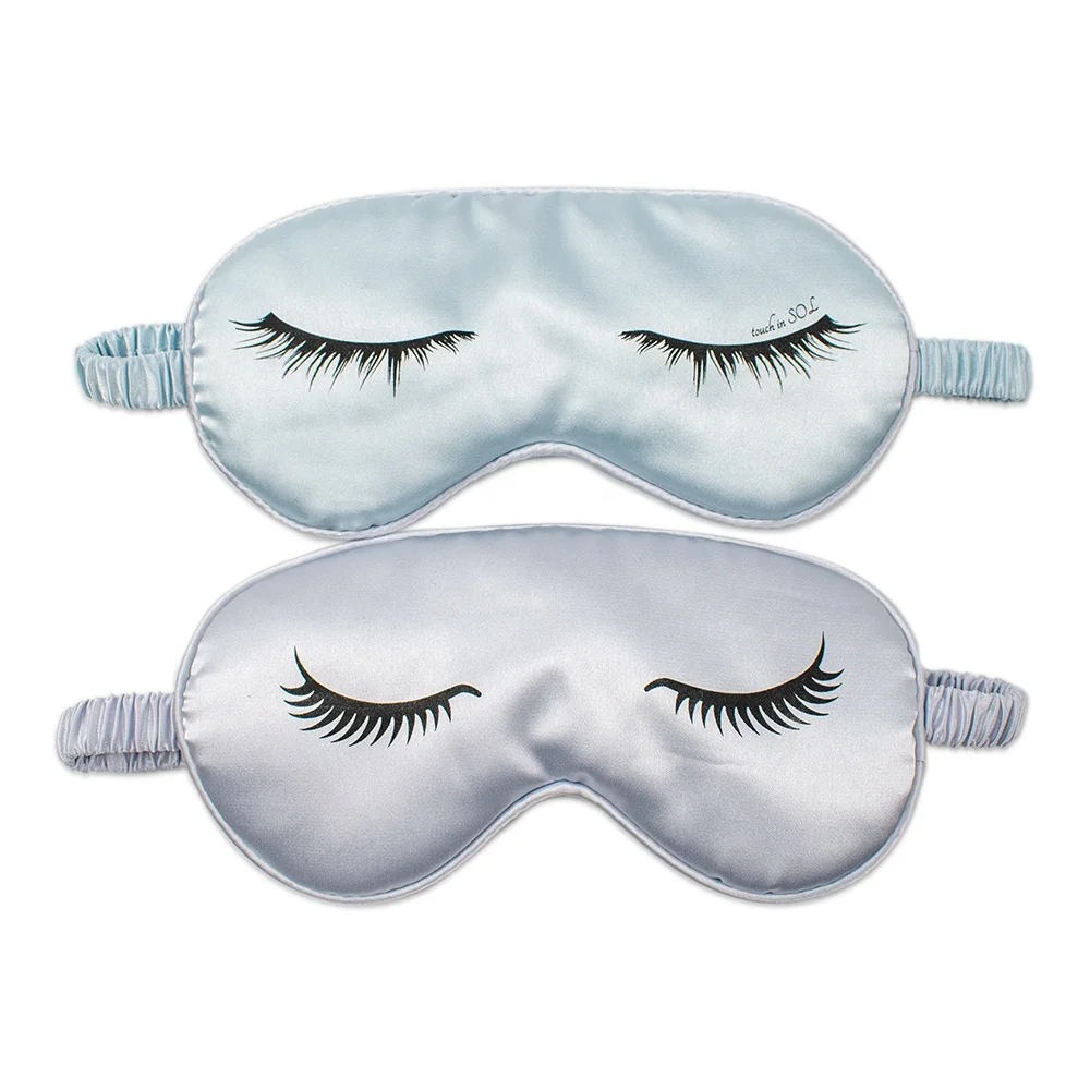 
luxury customize super soft and pretty silk eye mask with eyelash for girl gift and women for travelling 