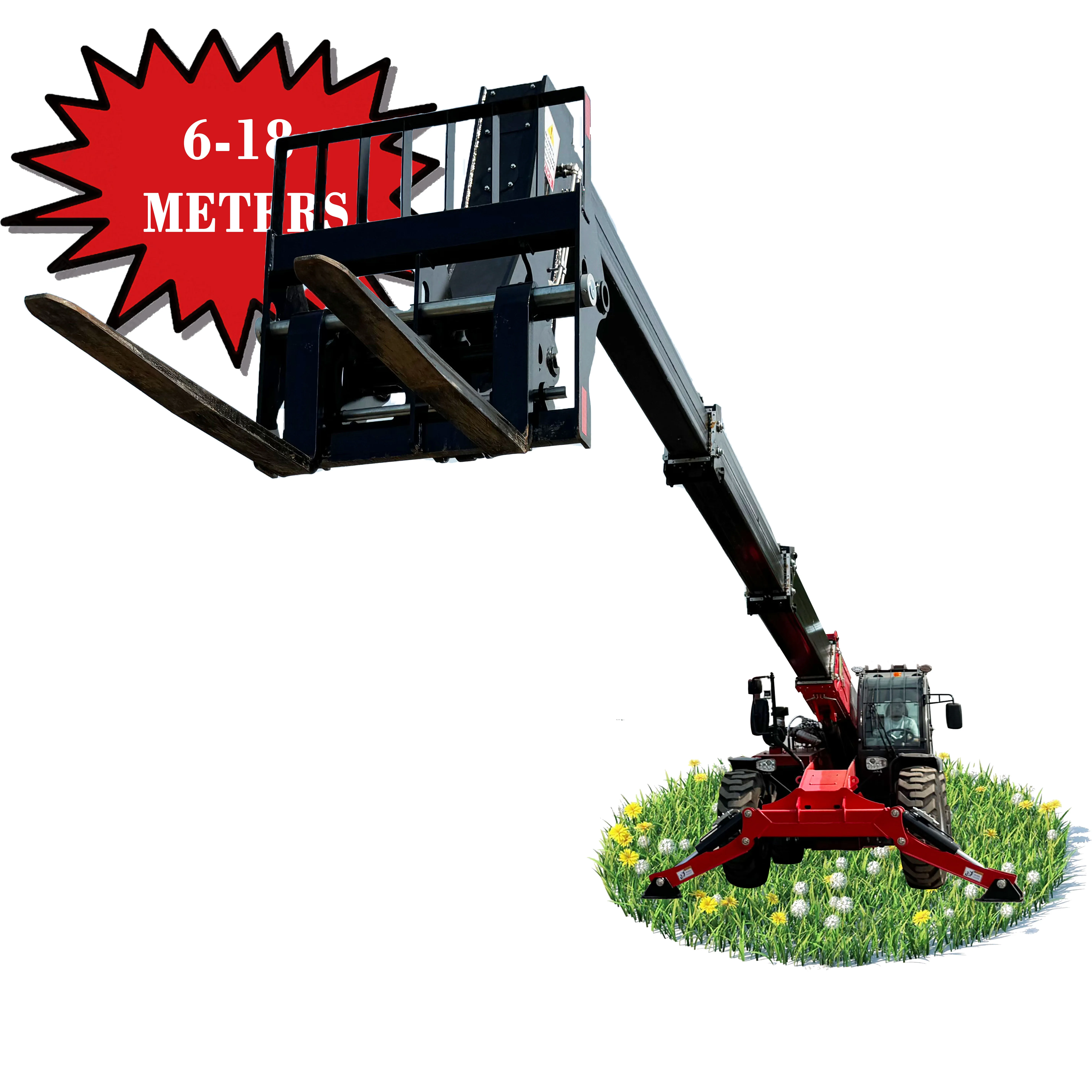 Классический 4X4 4WD Telehandler Mini 10 м 18 М телескопический колесный погрузчик контейнер вилочный с ковшом