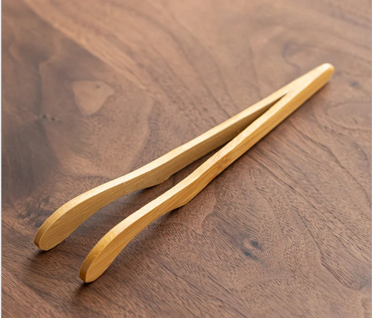 MIni bamboo wood medical food tea coffee clips tong tongs (14 cm)