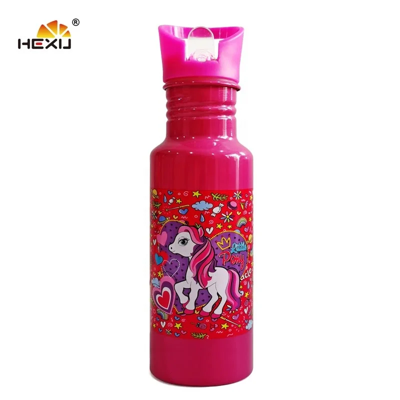 BPA Free 500ml Single Wall Aluminum Football Sport Water Bottle With Straw Lid