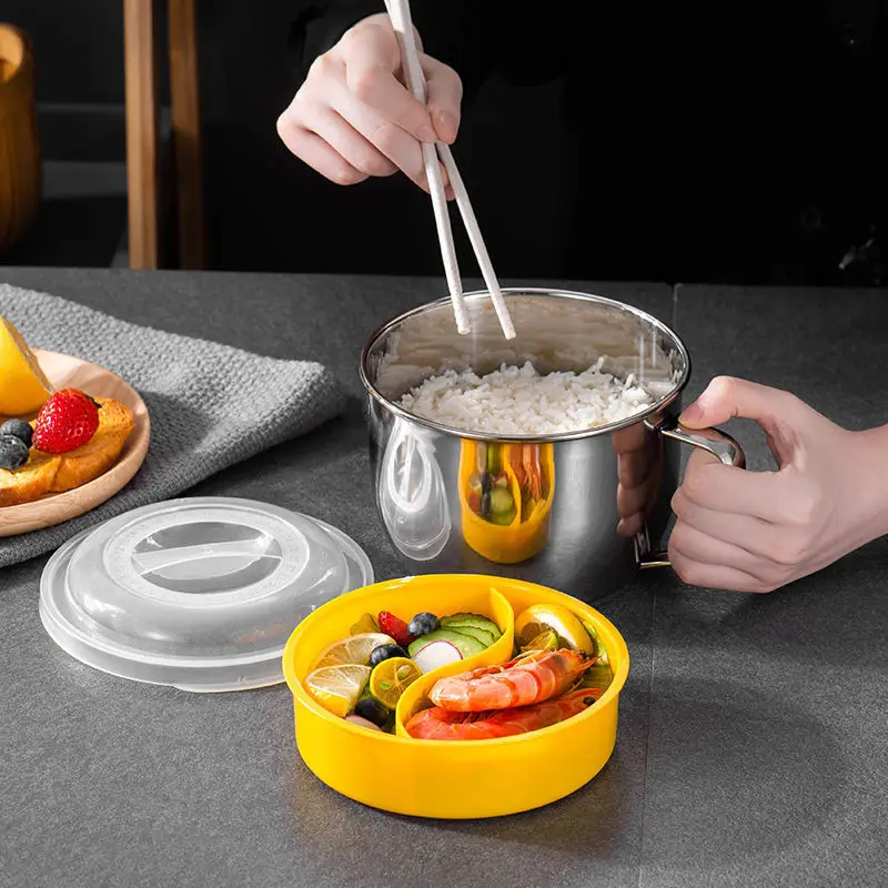 Stainless Steel Food Containers Lunch Box with Silicone Lids Spoon Snack Lunch Bento Box Baby Food Jars