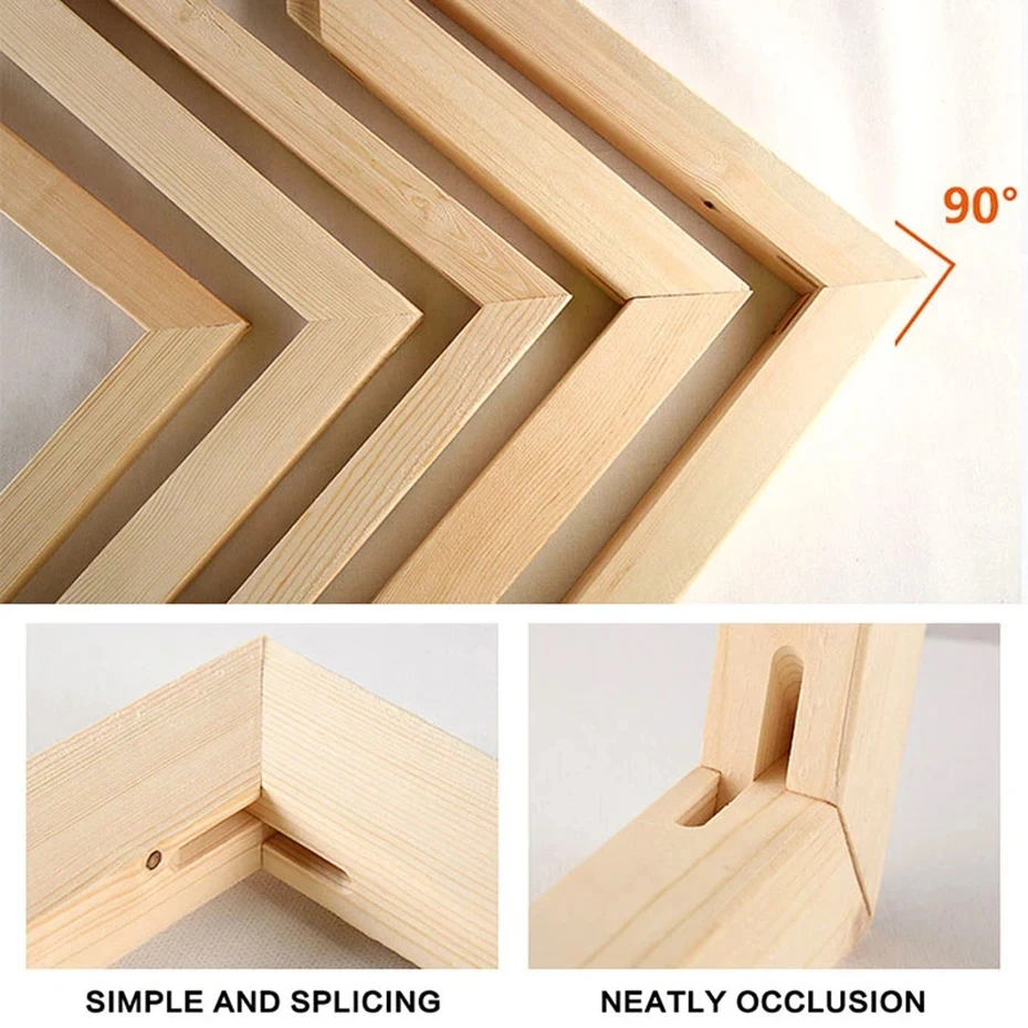 Solid Wood Canvas Picture Frame Kit DIY Stretcher Bars for Canvas Prints Diamond Oil Painting
