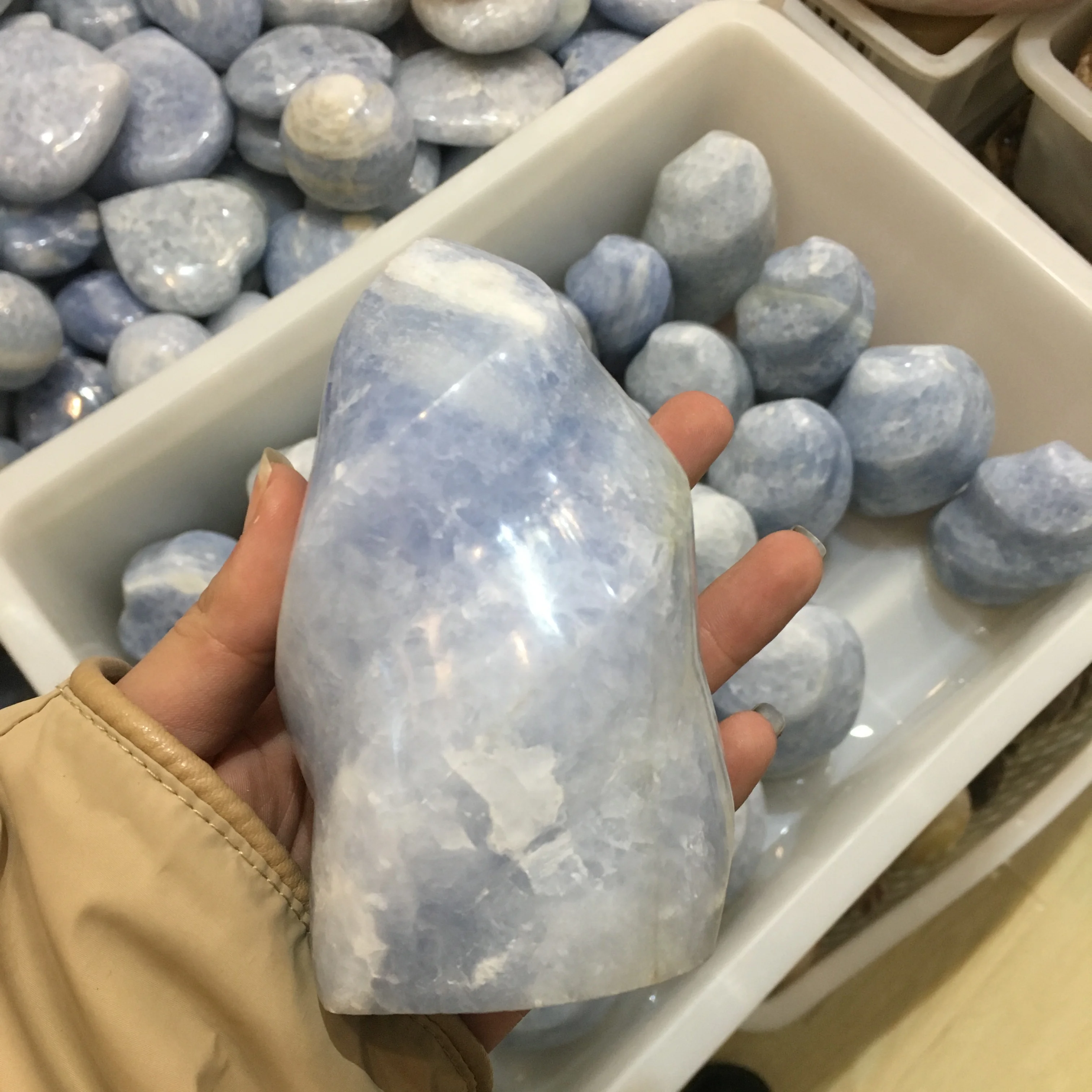 Wholesale Natural quartz crystals flames blue celestite flame for home decoration