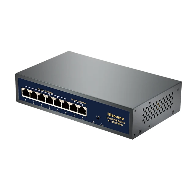 Active Network Switch 6 Port 10/100Mbps PoE Switch for Hikvision IP Camera