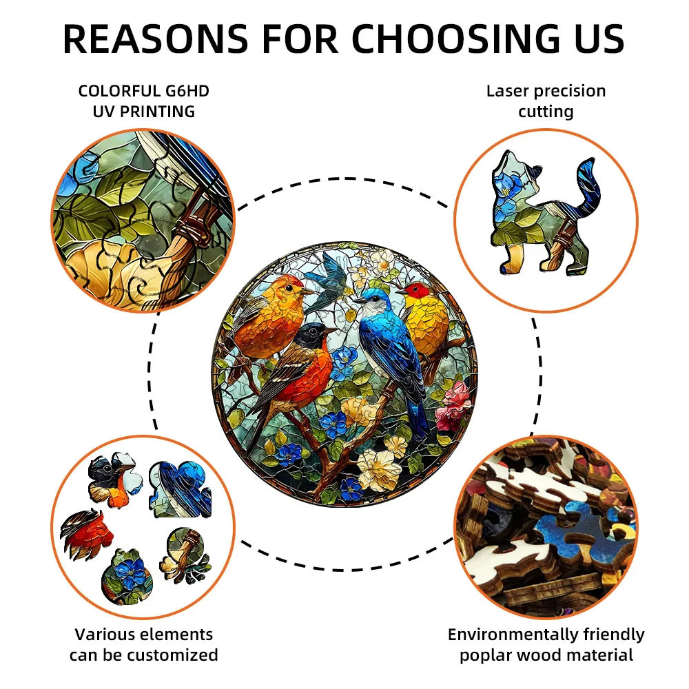 Hot Selling High Difficulty Hand-make Toy Animal Themes Wooden Puzzle Circular Shape Wooden Irregular Puzzle For Family