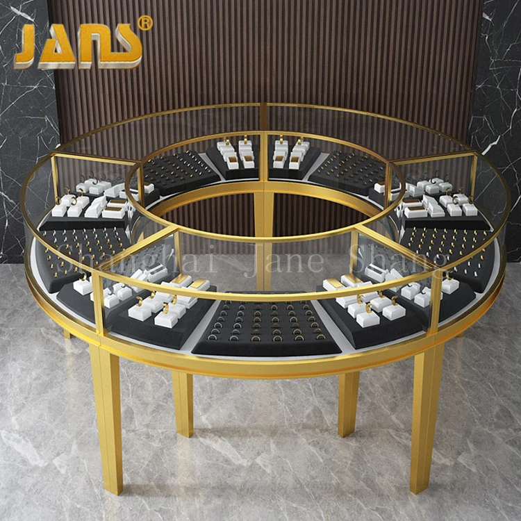 Ultra-white tempered glass jewellery display cabinet jewelry shop showcase display counter furniture design