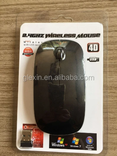 Рекламная 2,4 Ghz 4D оптическая мини тонкая 6 видов цветов 2,4G беспроводная мышь