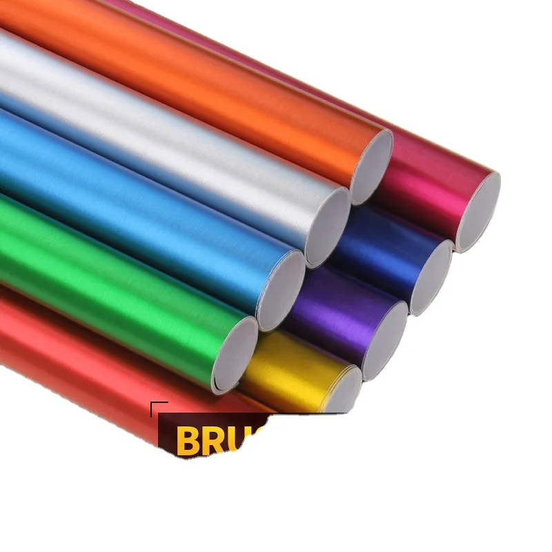 SCHANLEY Color Changing PVC Material Car Wrap Color Ice Brushed Vinyl Film Matte Chrome Vinyl Brushed Film Silver