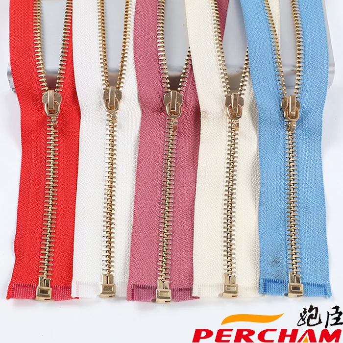 High quality No. 3 No. 5 No. 8 Metal zipper Wholesale Y teeth ordinary teeth light gold white gold bright gun brass open zipper