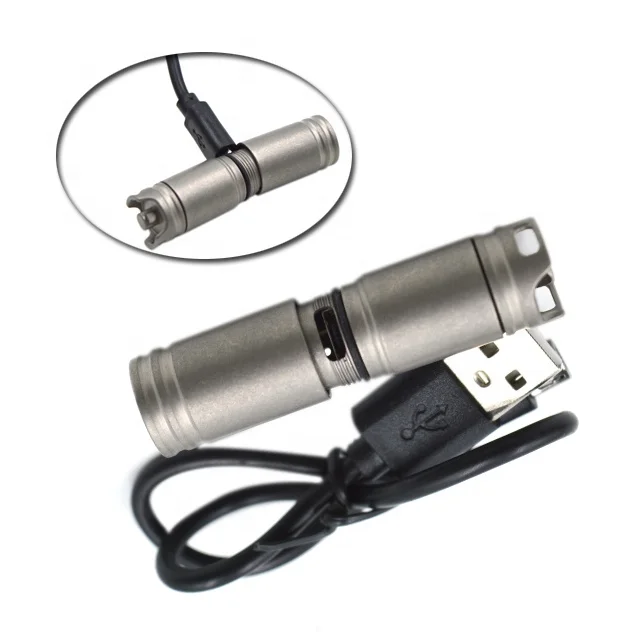  Фонарь для кемпинга USB Перезаряжаемый Регулируемый титановый светодиодный фонарик с отверстием