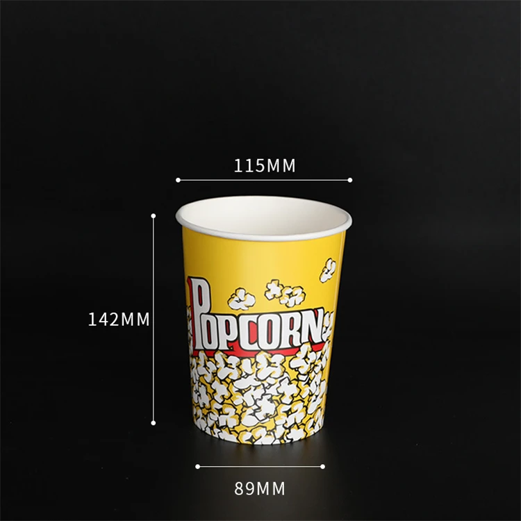 Custom Printed Movie Night Popcorn Paper Boxes Buckets Large Capacity 32-180 oz Popcorn Containers