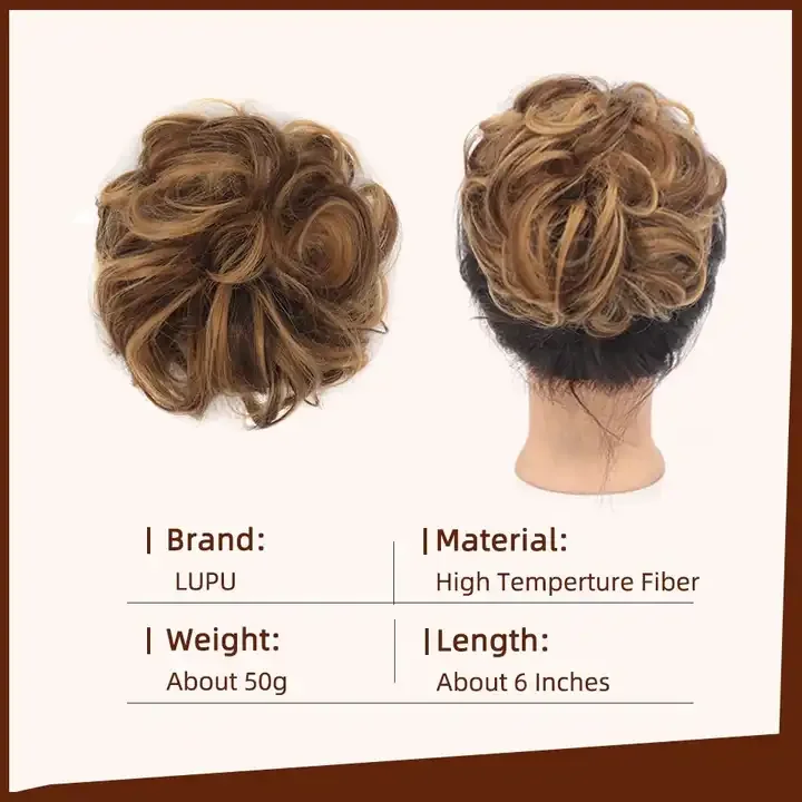 Messy Curly Short Synthetic Hair Extension Chignon Donut Roller Bun Wig Claw Clip In Hairpiece for Women