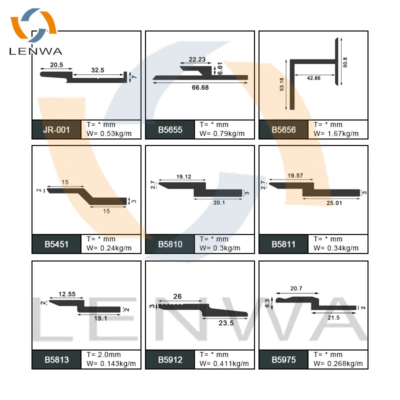 LENWA EXTRUSION FACTORY Pre-Packaged Mounting Bracket Hardware Mount Hanger Aluminium Z Clips for Picture Frame