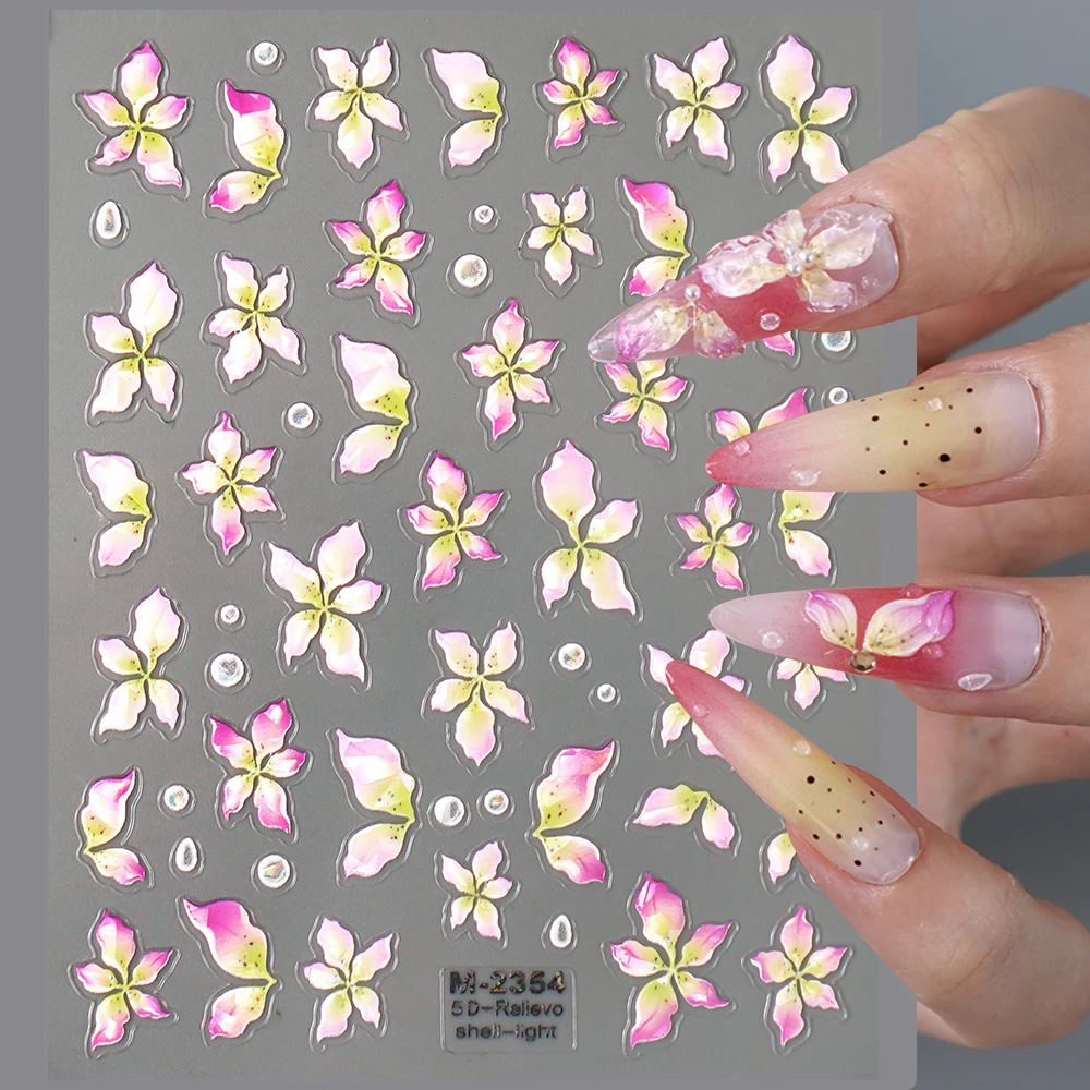 LEIDANKOU Flower Charms Decoration Ornaments Shiny Rhinestone Jewelry Manicure Accessories 3d Nail Stickers