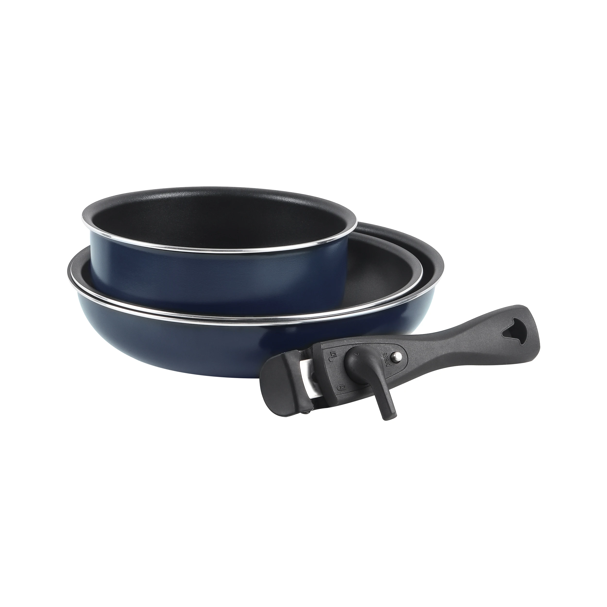 Induction Frying Pan Set Removable Ergonomic Interchangeable Handle Gas Grill Wok Pan Cookware Sets Induction Durable Metal