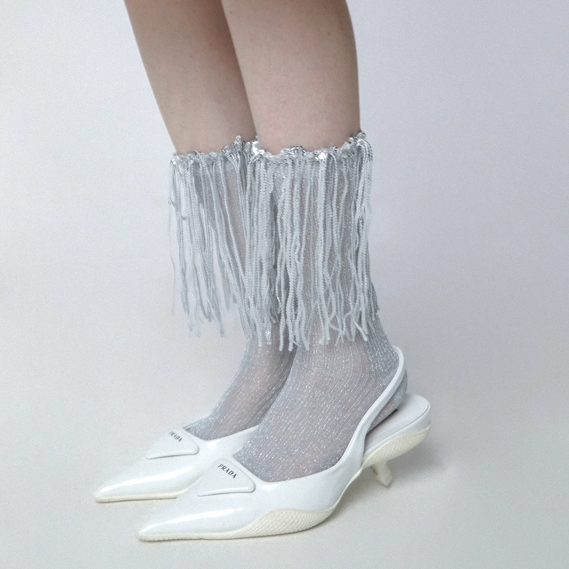 Spot fashion women cute tassel cotton crew socks custom glitter most popular girls socks luxury decorate socks