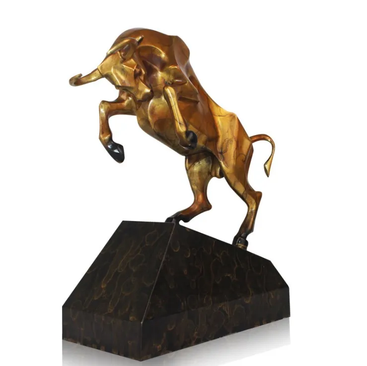 bronze Custom animal image custom size brass bull sculpture outdoor bronze art sculpture