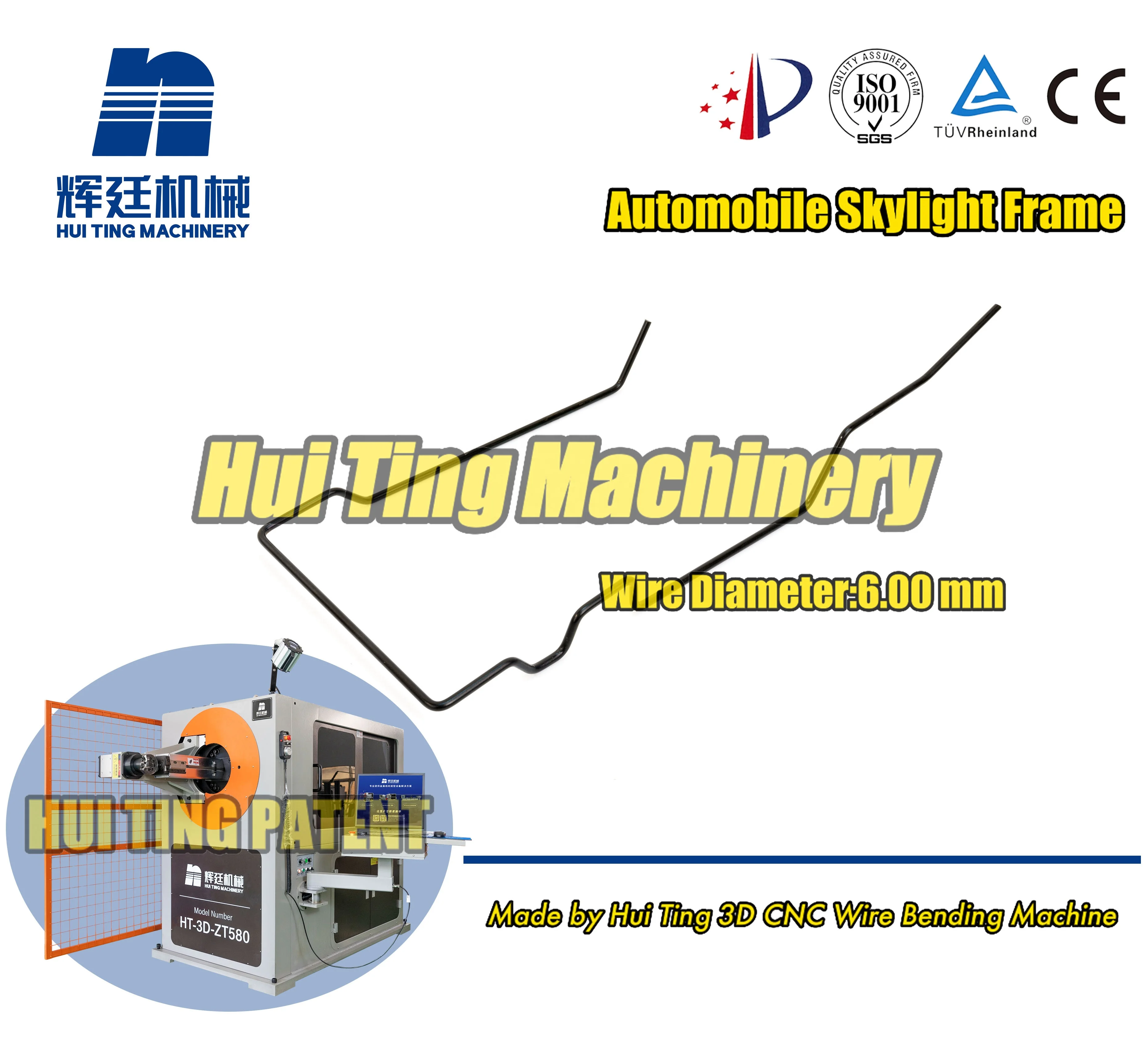 Automobile skylight Frame 3-18mm other bending machines in auto industry and 3D CNC wire bending wire forming machines