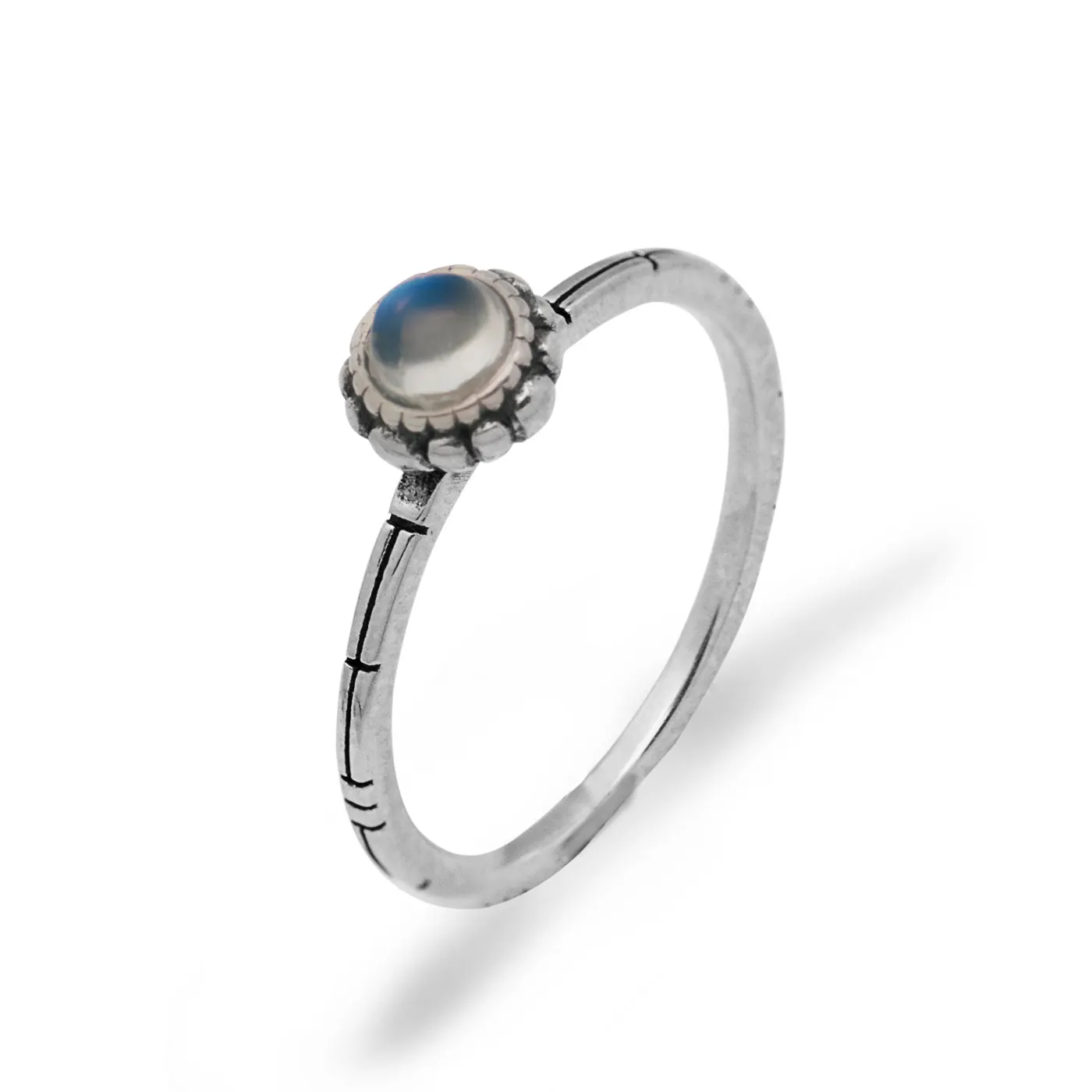 Hot Sale Daisy 925 Sterling Silver Blue Ray Sri Lanka Moonstone Flower Ring