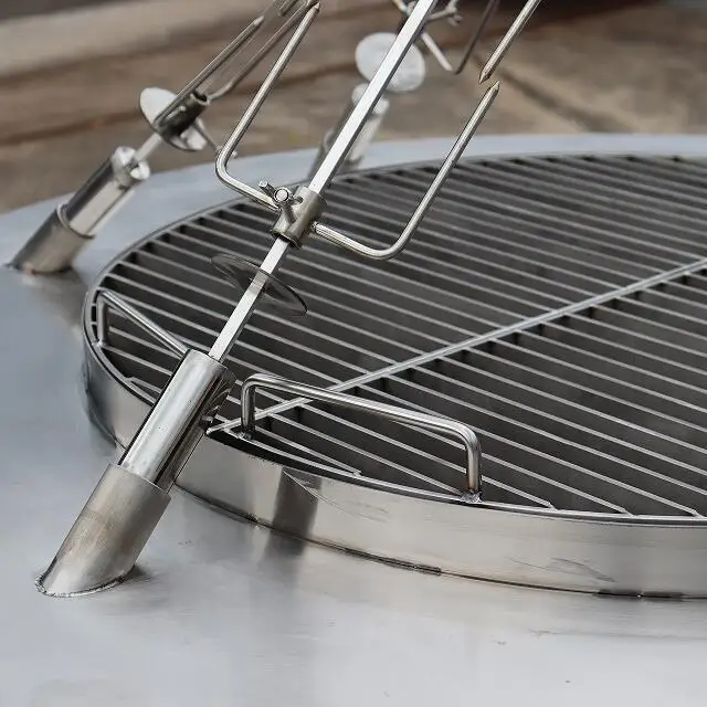 Outdoor large charcoal barbecue BBQ grill Round rotating Stainless steel bbq grill