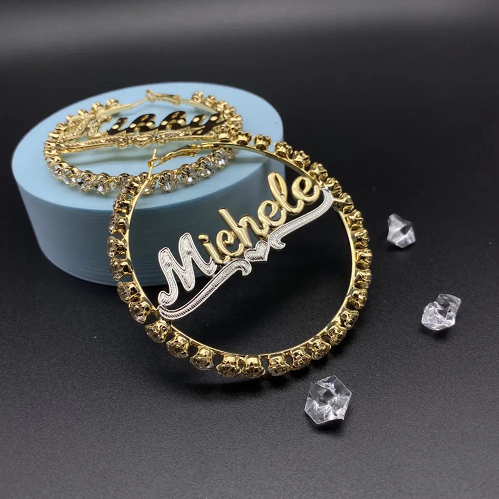 Duoying OEM custom hoop earrings gold-plated zircon earrings