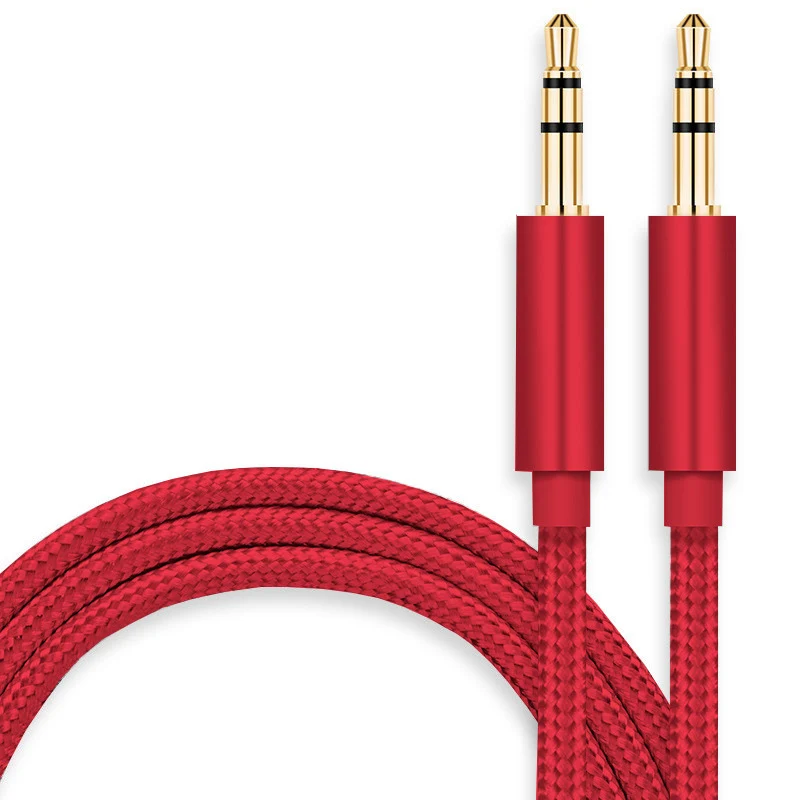 Manufacturer price 3.5mm AUX braided car phone audio headset audio video cables