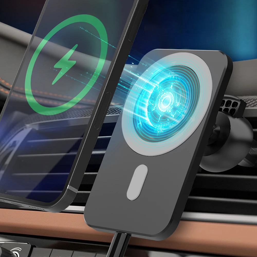 Магнитные беспроводные зарядные устройства Laudtec 15 Вт для iPhone 14 13 12 автомобильный держатель телефона магнитное быстрое зарядное устройство с подставкой вентиляционного