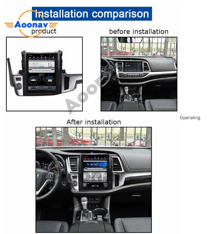 Автомобильный DVD Плеер вертикальный экран для Toyota Highlander 2014 + GPS Радио IPS мультимедийный плеер
