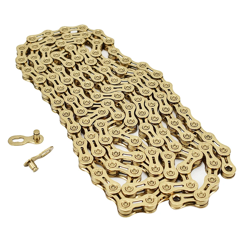 VG Sports Ultralight 8 9 10 11 Speed Bicycle Chain Mountain MTB Road Bike Chain Half/full Hollow 116L Silver Gold Bike Chains