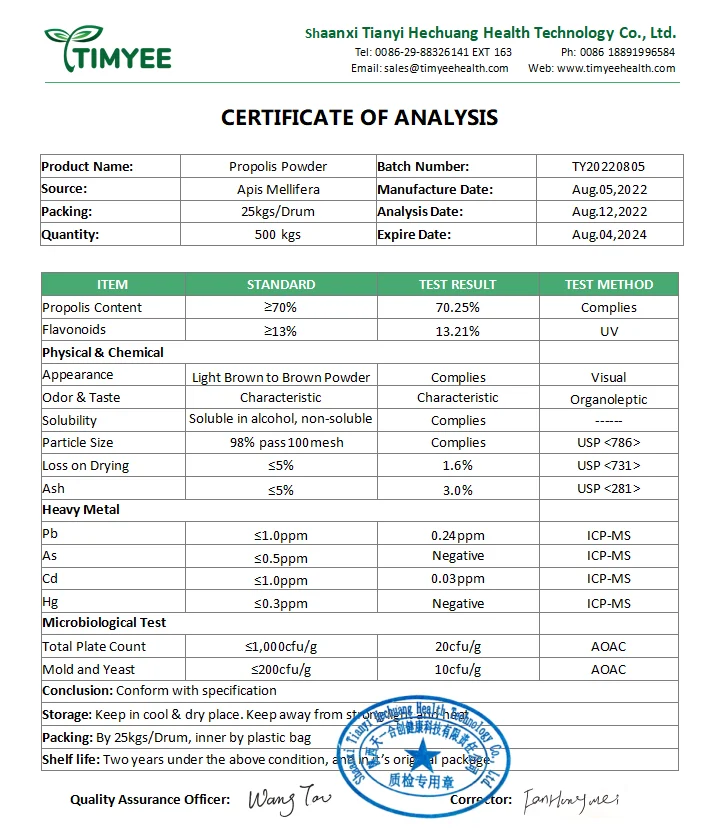 Nutrition Supplement Flavonoids 13% Propolis Extract 70% Bee Propolis Powder
