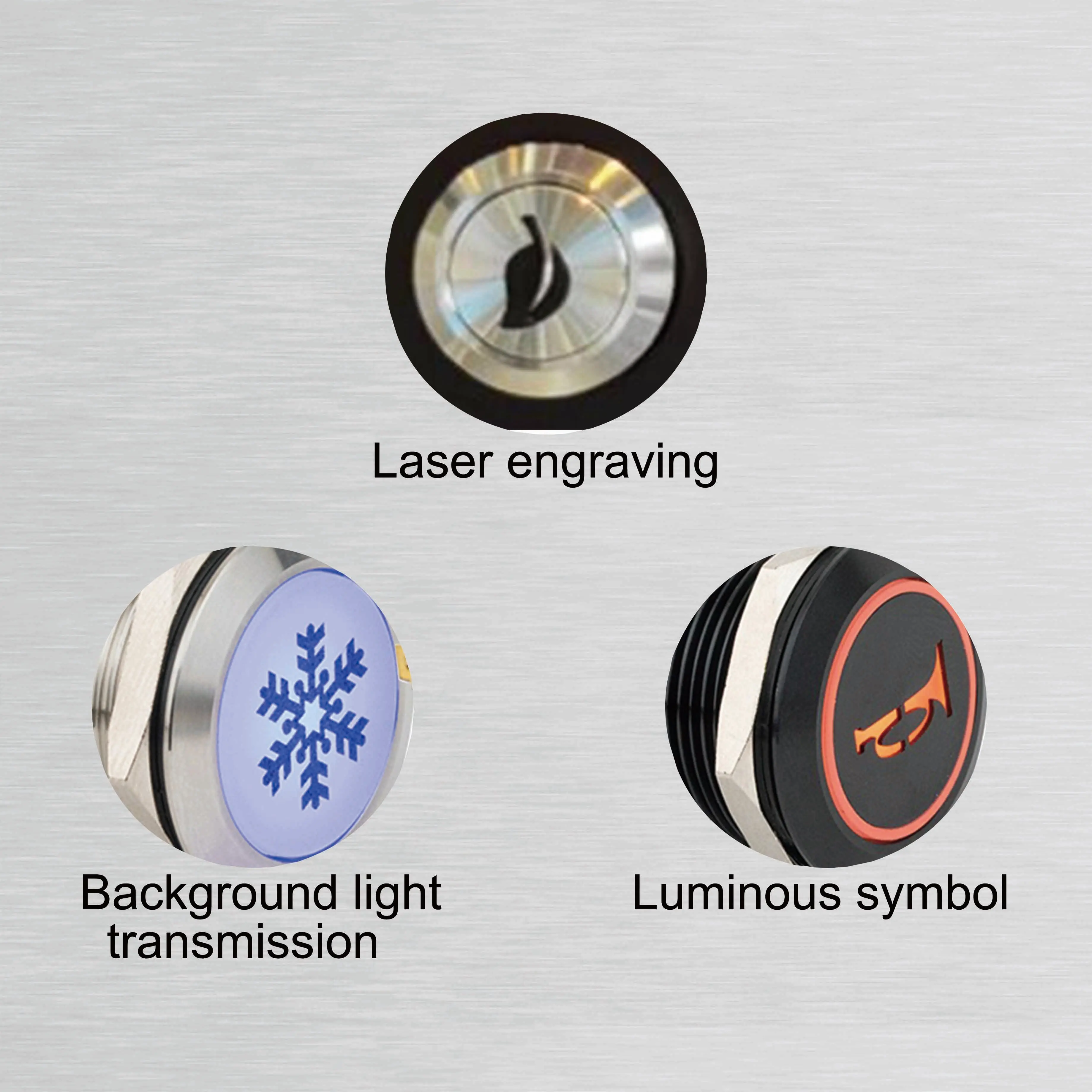 Custom illuminated symbols Push Button Switch, Manufacturer, Support OEM