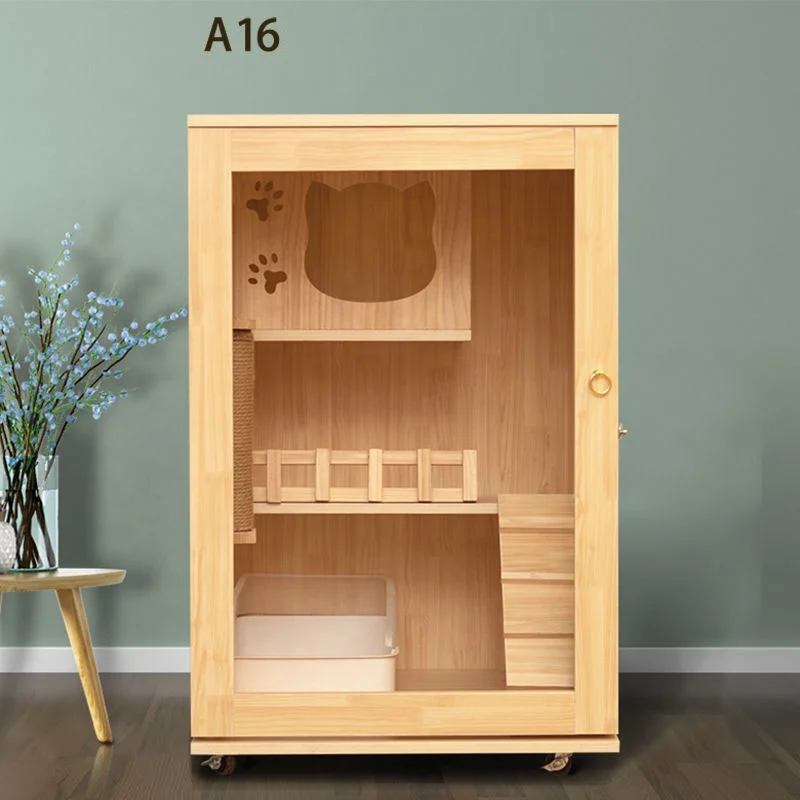 Luxury wooden cat house large cat bed  cat hous indoors