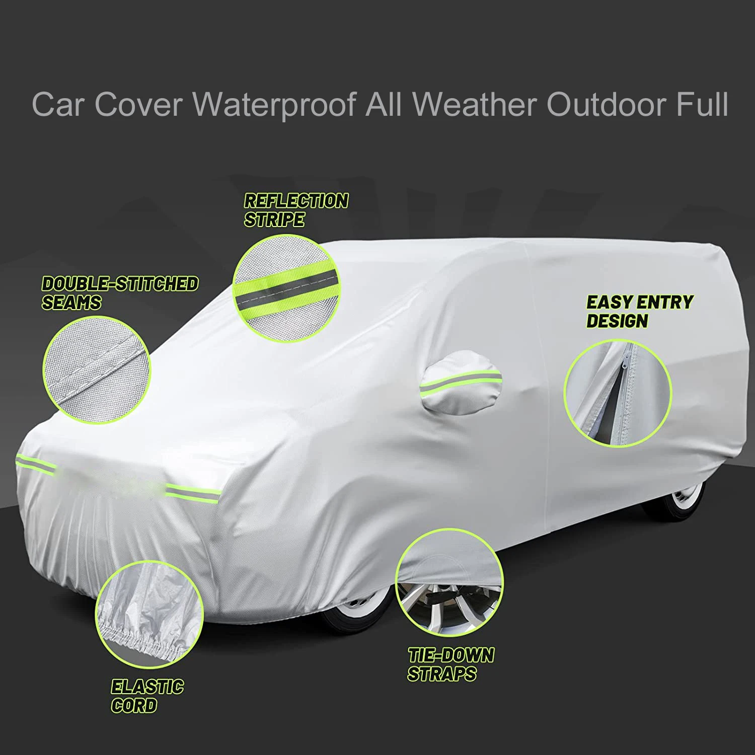 Car Cover Outdoor Protection Full Exterior Sunshade Dustproof Protection Cover Universal for Hatchback Sedan SUV