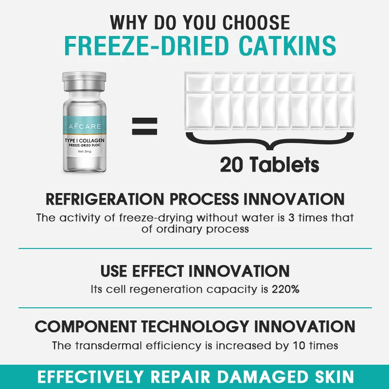 Face-Serum-Capsules Paraben-free Anti-aging & Moisturizing and Oligopeptide & Collagen Peptide Repair Freeze-dried Powder