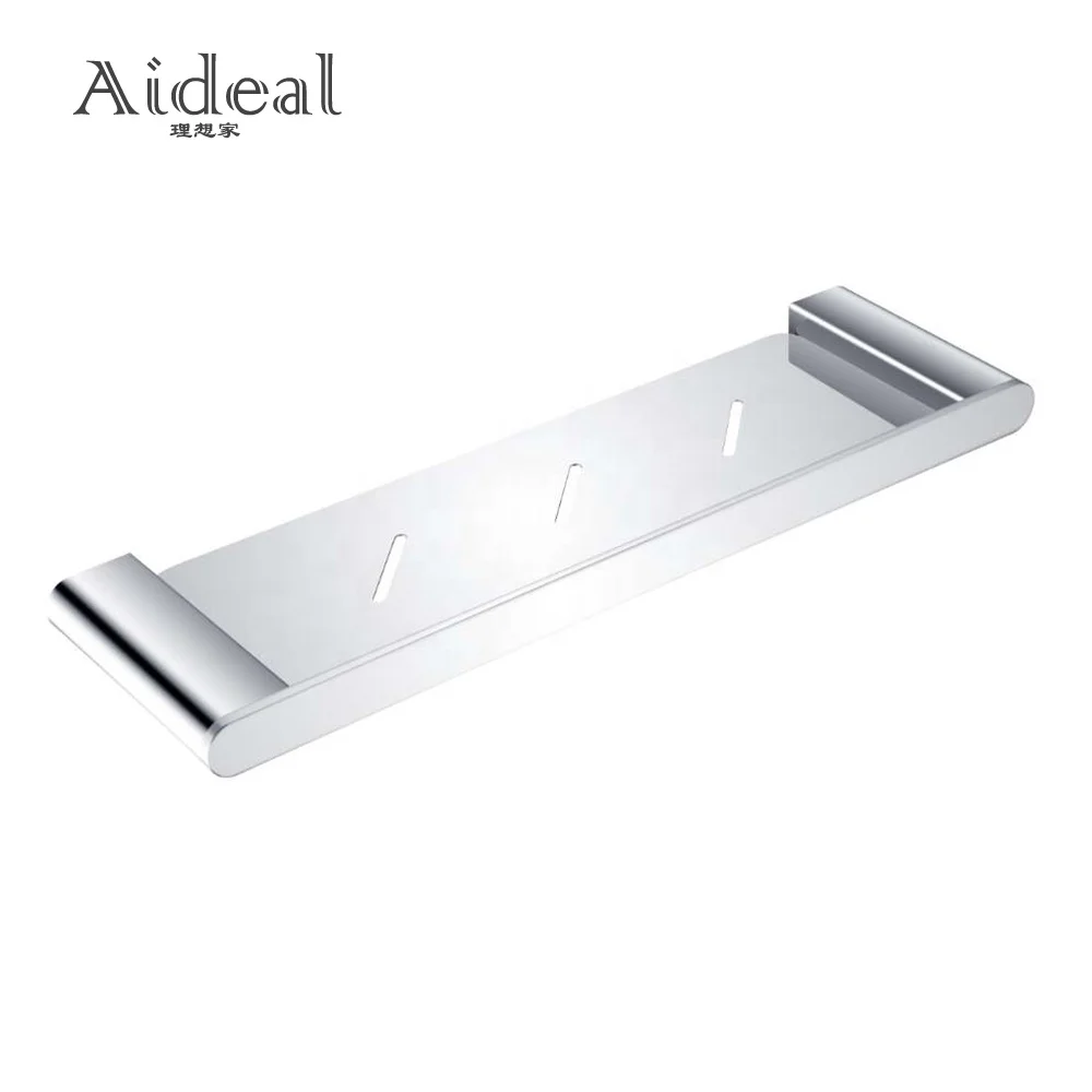 Hotel and family use luxury metal single layer 40-60cm stainless steel bathroom shower caddy shelf