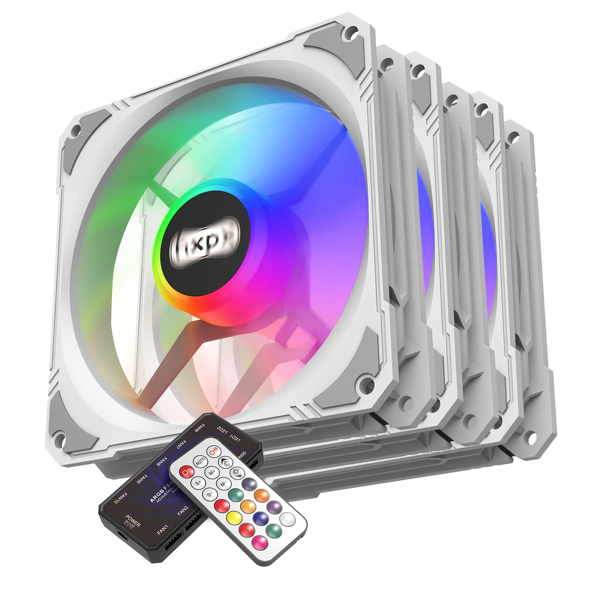 OEM 12cm fan 3 kit Black 6PIN Case fan PC Cooling Silent Computer fan With RF Remote Control ARGB aperture Halo Lighting set