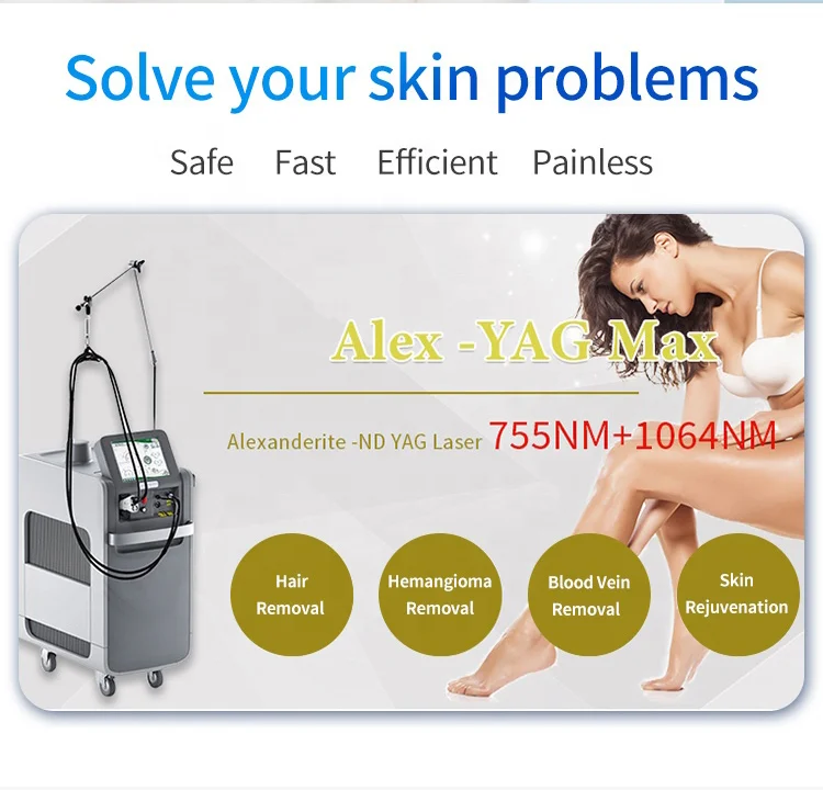 Factory Direct 1064nm pico alexandrite 755 Alexandrite laser hair removal All skin type Hair Remover