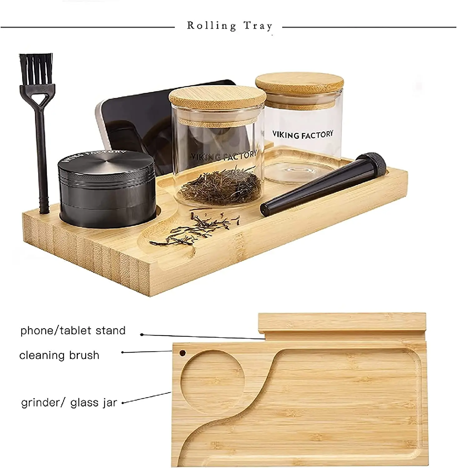 wholesale customised luxury bamboo wooden magnet smoking hash stash box bundle smell proof with lock