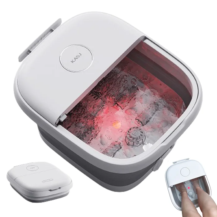 Newest Design Foldable Roller Massage Bath Foot Massager Pedicure Soaking Tub Heat Bubbles Electric Foot Spa Machine
