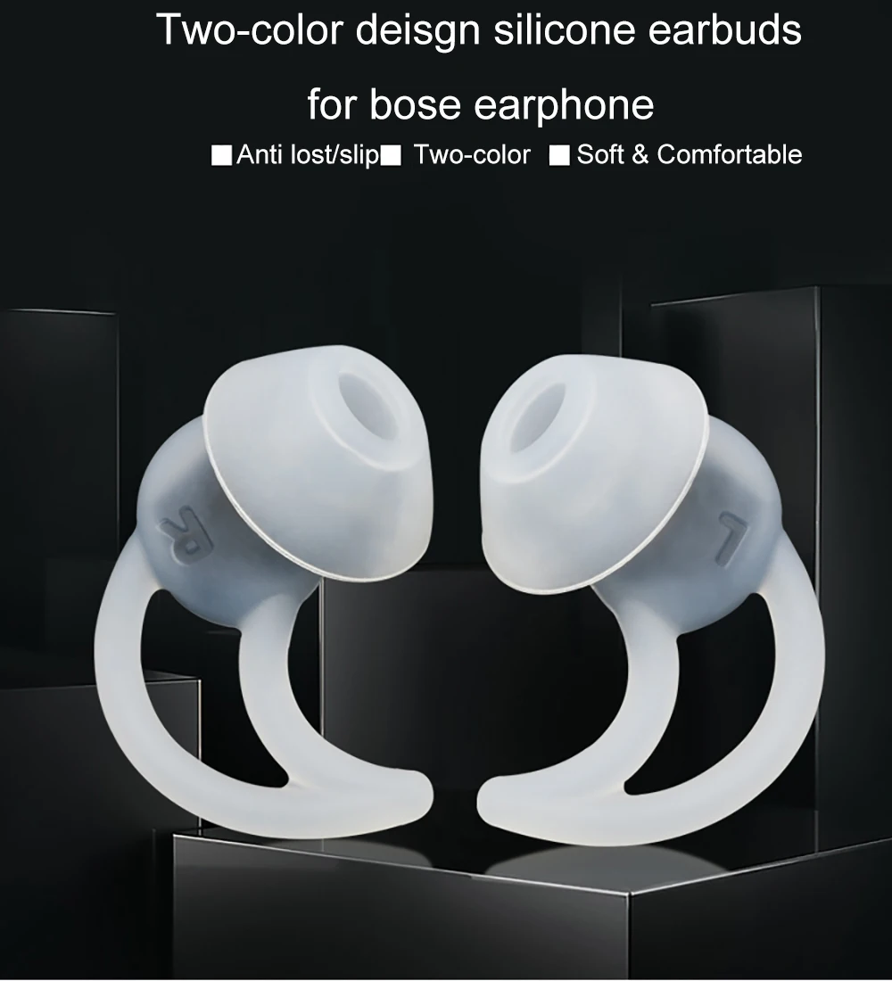 Anti-lost Silicone Hooks Earphone Accessories Two-color Design Silicone Hanger For Bose Earphone