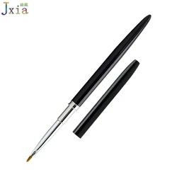Jiexia Black Handle  Synthetic Hair Manicure Supplies One Stoke Petal Painting Small Oval Gel Nail Art Brushes
