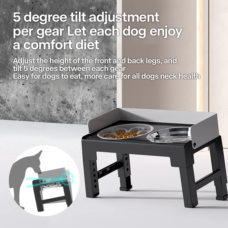 Diy Pet Bowls Set 6 Height Adjustable Raised Stand Slow Feeder Elevated Dog Bowls With No Spill Dog Water Bowl